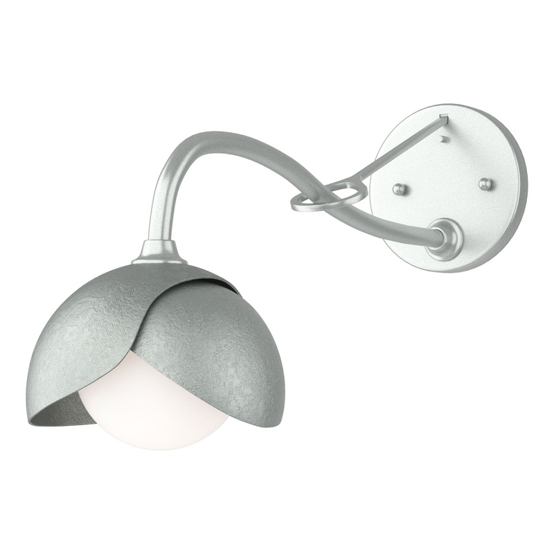 Brooklyn 1-Light Double Shade Long-Arm Sconce Vintage Platinum Vintage Platinum