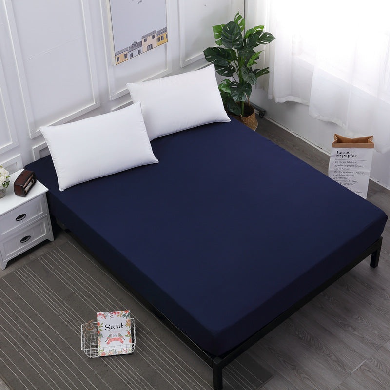 Dark Blue Queen Size Waterproof Fitted Mattress Protector – Soft & Breathable Bed Cover, Hypoallergenic, Deep Pocket (152x190x30cm)
