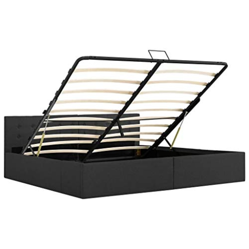 Goliraya Struttura Letto Idraulico in Tessuto con Contenitore e Doghe,Giroletto Idraulico con Contenitore Tessuto,Letto Singoloin Tessuto 140×200 cm/160×200 cm/180×200 cm
