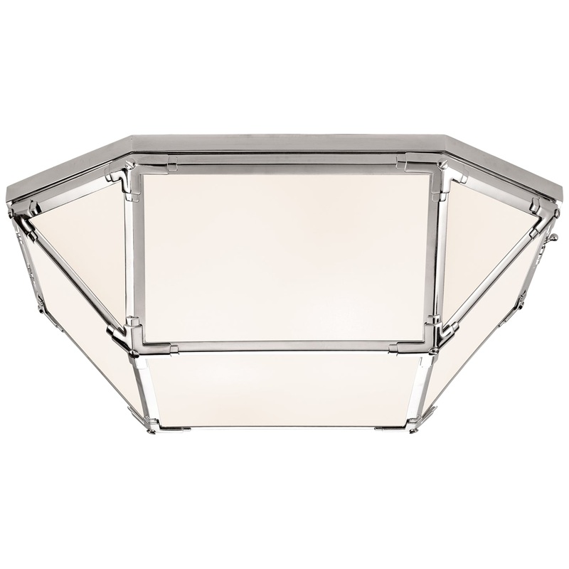 LED Flush Mount from the Morris Collection in Polished Nickel Finish by Visual Comfort Signature