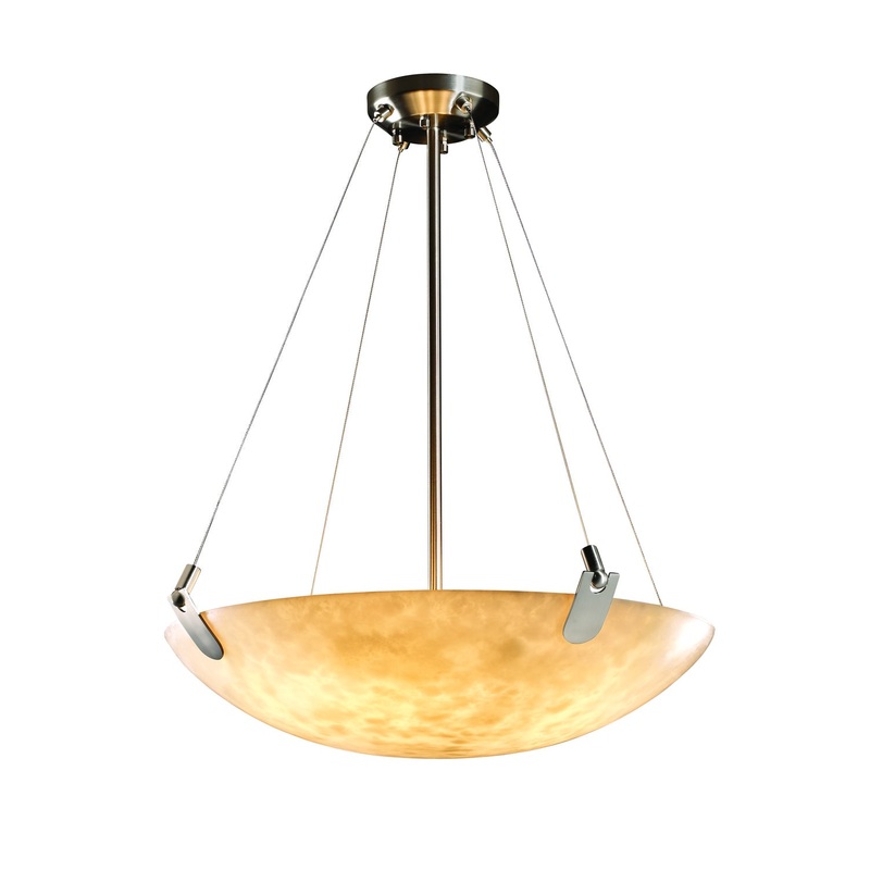 LED Pendant from the Clouds Collection in Brushed Nickel Finish by Justice Designs
