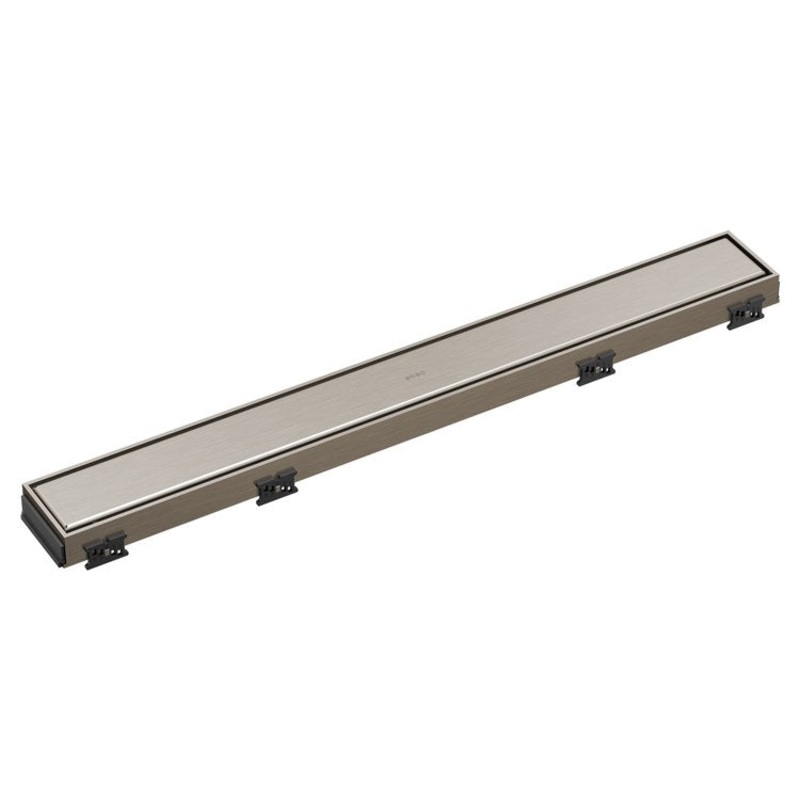 Linear Drain Reversible 24 Inch Brilliance Luxe Nickel Stainless Steel for Shower
