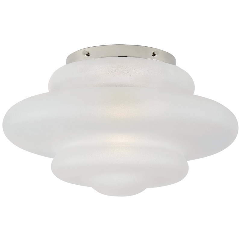 One Light Flush Mount from the Tableau Collection in Polished Nickel Finish by Visual Comfort Signature