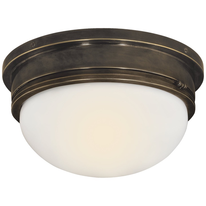 Two Light Flush Mount from the Marine Collection in Bronze Finish by Visual Comfort Signature