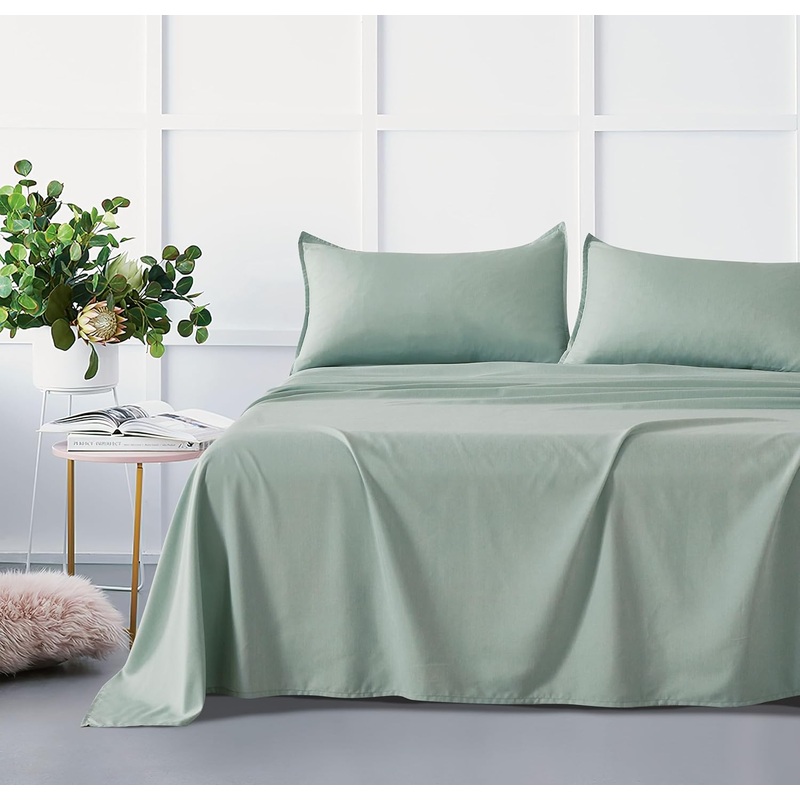 Bamboo Microfibre Sheet Set – Sage Green – Single