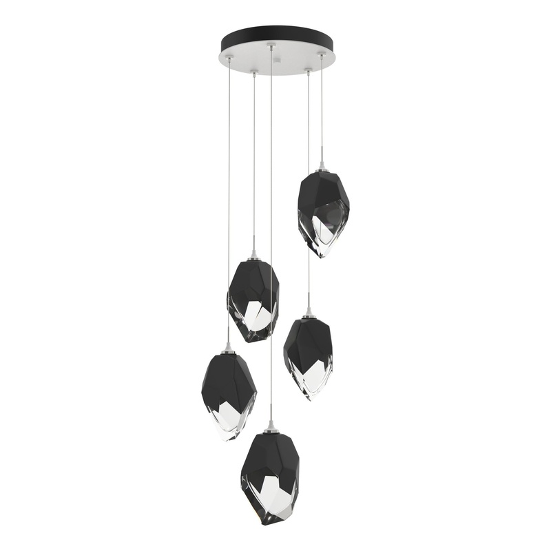 Chrysalis 5-Light Large Crystal Pendant White Black Crystal (BP)