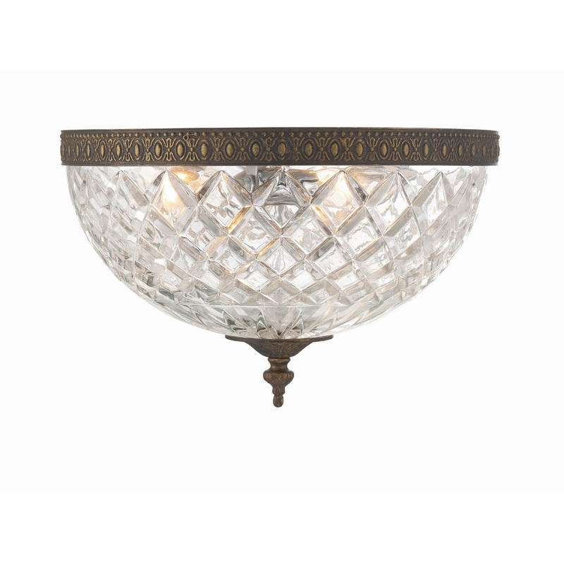 Crystorama 117-12-EB Ceiling Mount Three Light Flush Mount English Bronze