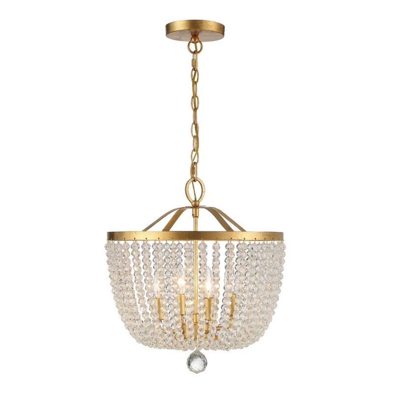 Crystorama 604-GA Rylee Four Light Chandelier Antique Gold