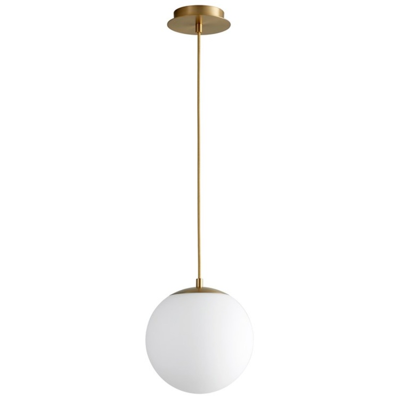 Luna Single-Light 10″ Globe Pendant – Aged Brass