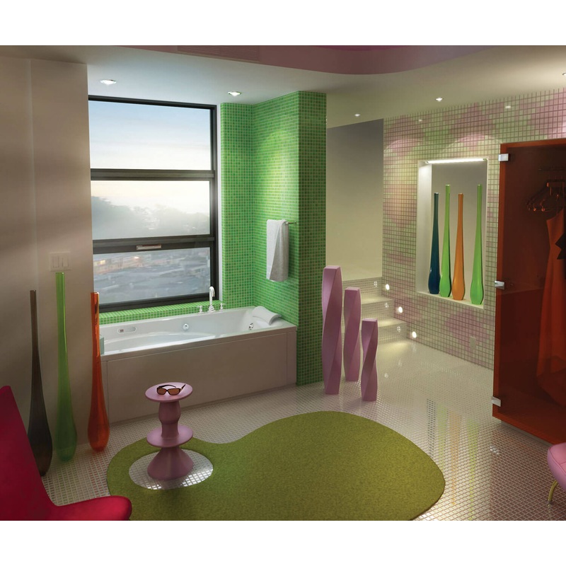 MAAX 101265-R-056-001 Optik 6032 Acrylic Alcove Right-Hand Drain Combined Hydrofeel & Aerofeel Bathtub in White