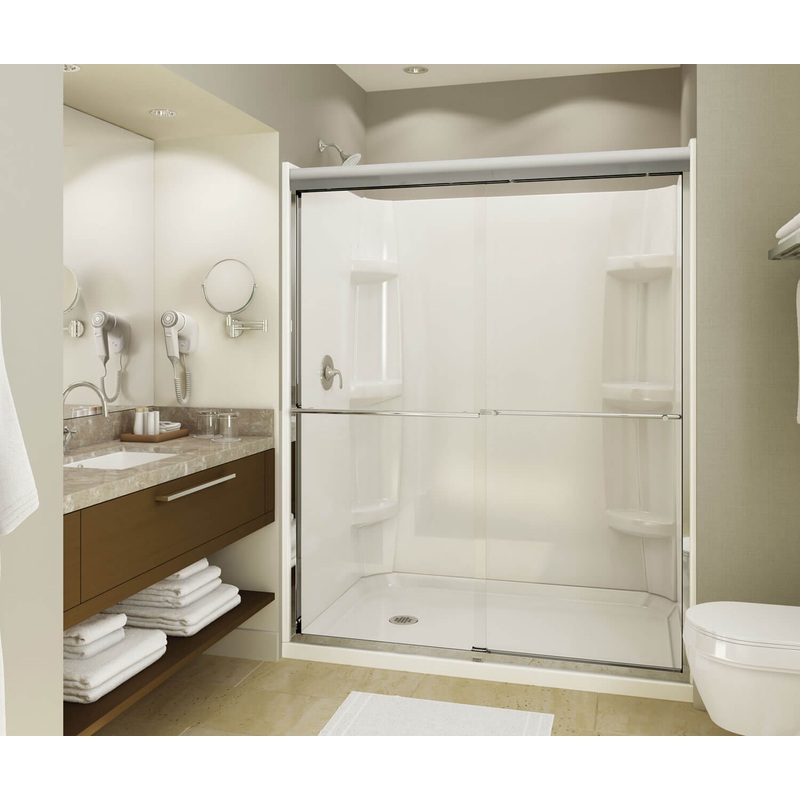 MAAX 105706-000-001-001 Rectangular Base 6032 3 in. Acrylic Alcove Shower Base with Left-Hand Drain in White