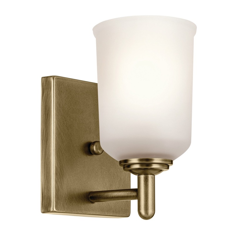 One Light Wall Sconce from the Shailene Collection in Natural Brass Finish by Kichler