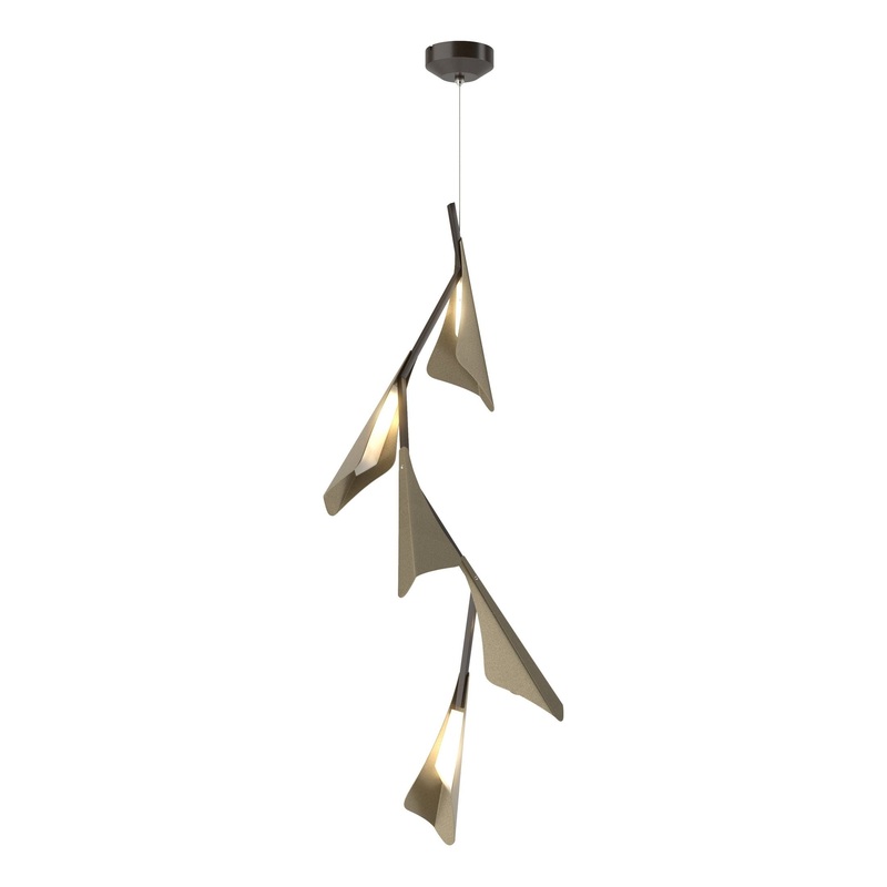 Plume 5-Light LED Pendant Oil Rubbed Bronze Soft Gold