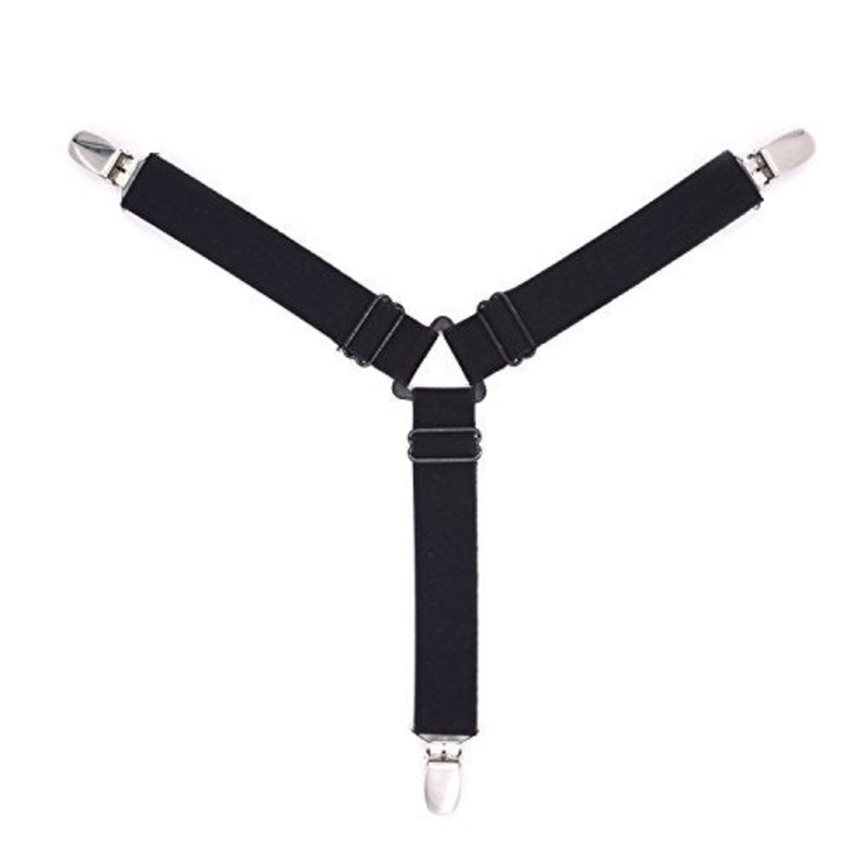 4pcs Lenzuolo della Clip Elastici Copertura Coperte Pinze Holder di Fissaggio Materasso Cinture di Stabilizzazione Slip-Resistente Clip Nero
