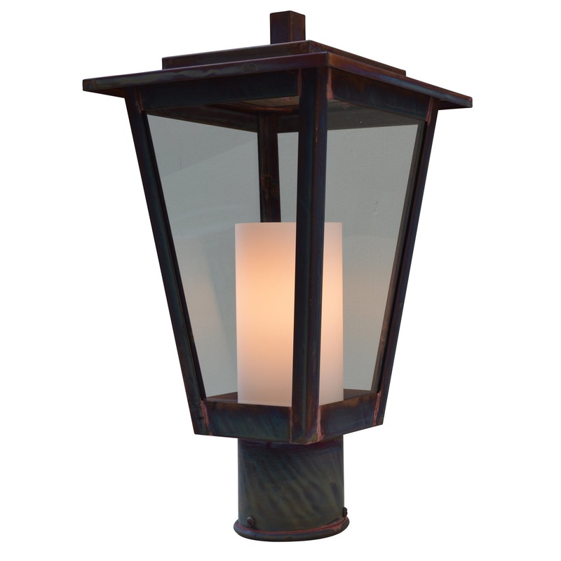 Arroyo BRP-8CLR/WHT-RC Brighton One Light Post Mount Raw Copper