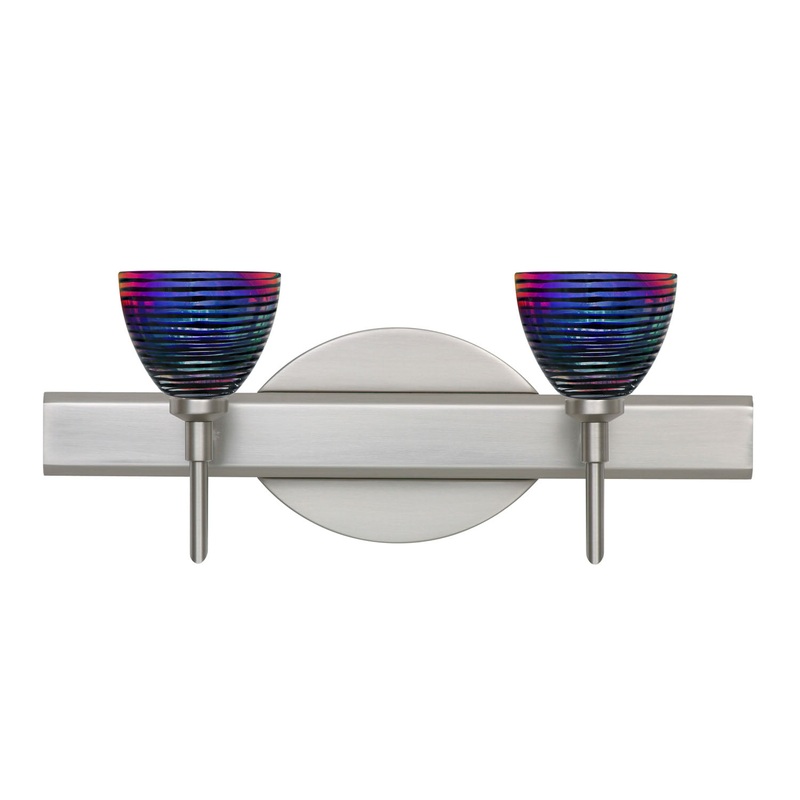 Besa 2SW-1858DW-SN Divi Two Light Wall Sconce Satin Nickel