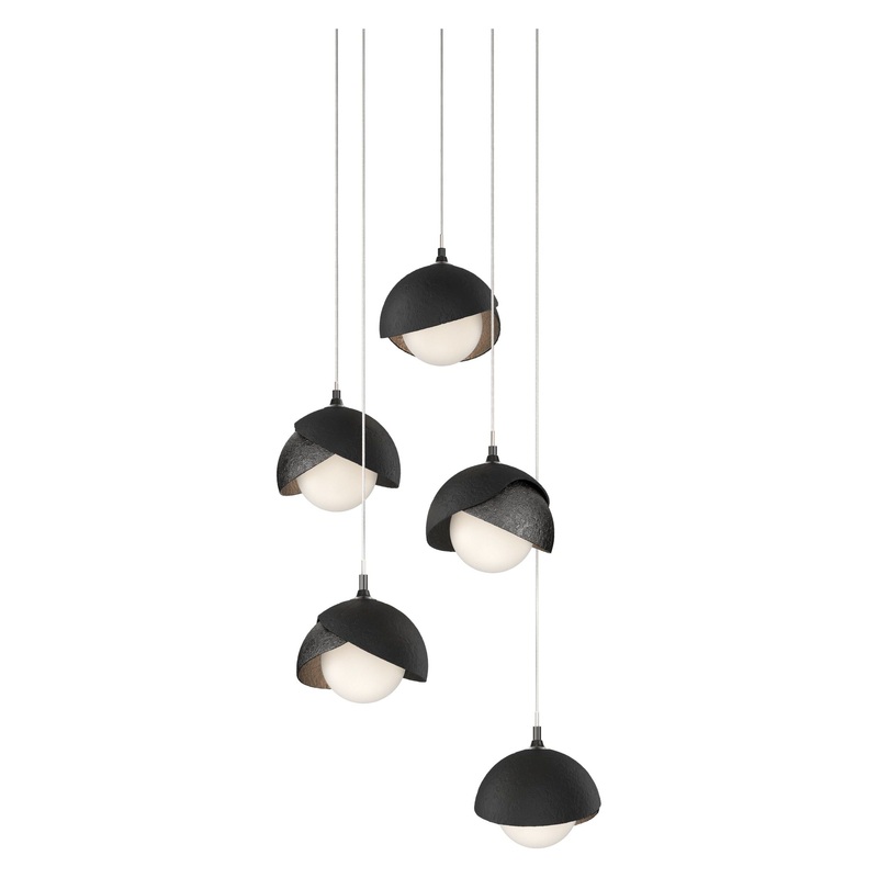 Brooklyn 5-Light Double Shade Pendant Ink Black