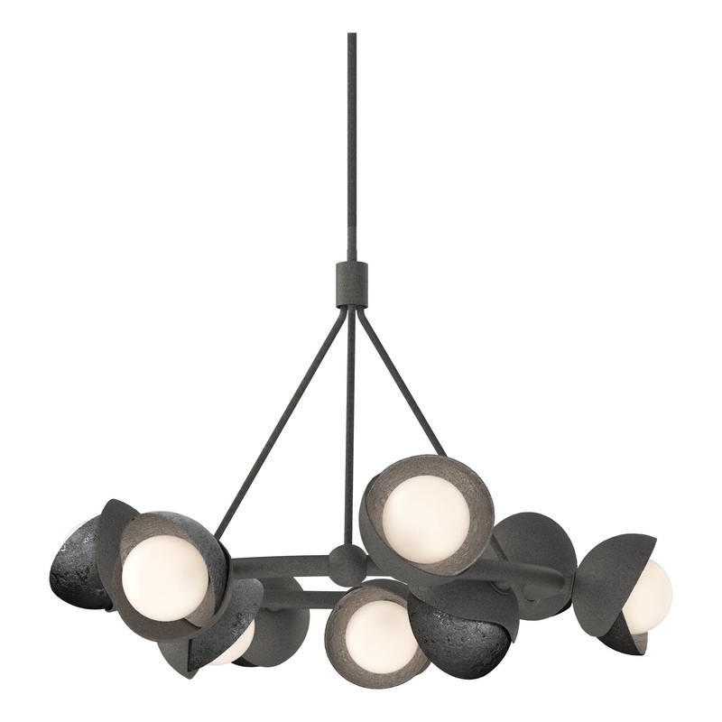 Brooklyn 9-Light Double Shade Ring Pendant Natural Iron Ink
