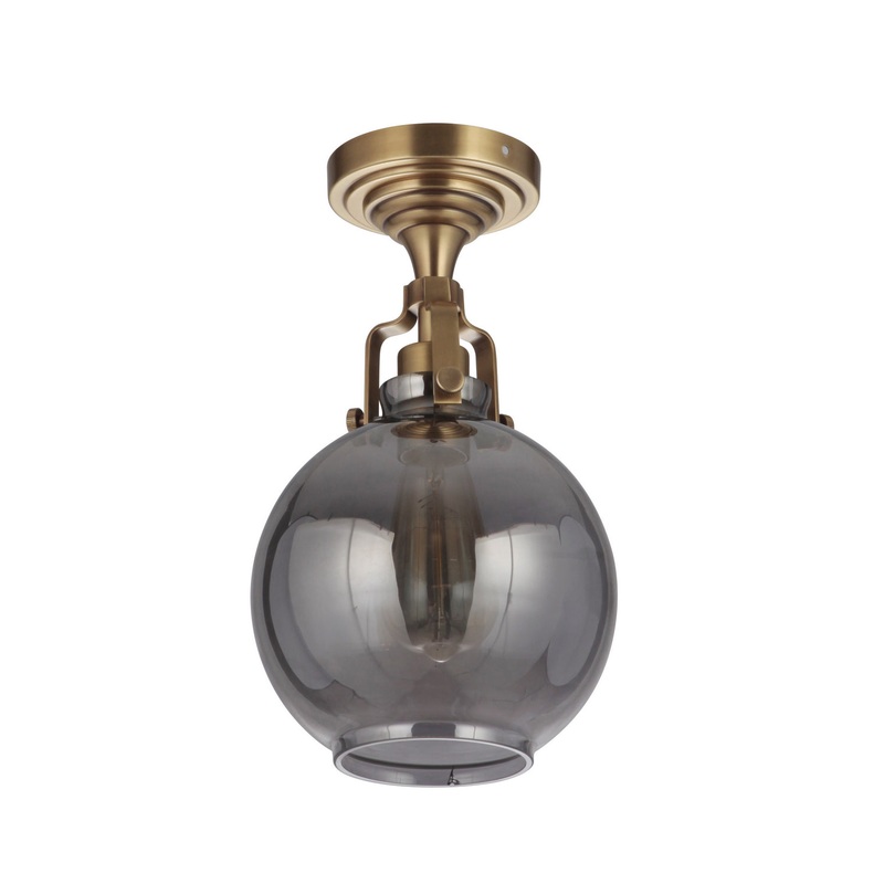 Craftmade X8308-VB State House One Light Semi Flush Mount Vintage Brass (Discontinued)