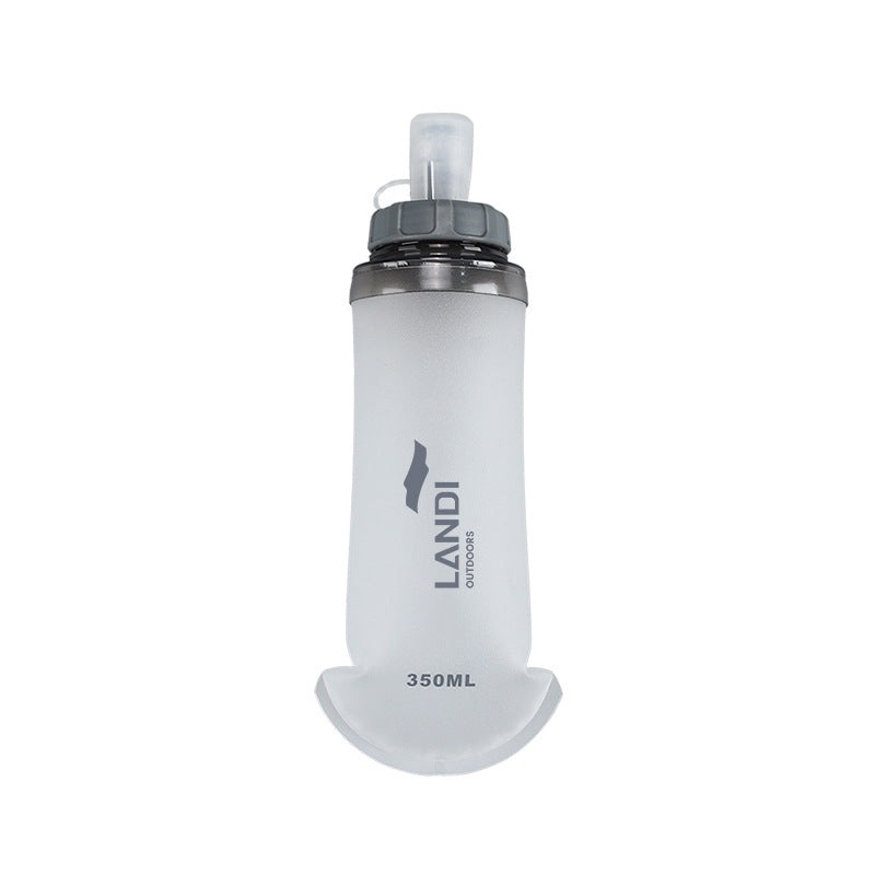 Grey and White Ultra-Lightweight 350ml Soft Running Flask – BPA-Free Collapsible TPU Water Bottle for Hiking, Cycling & Outdoor Sports