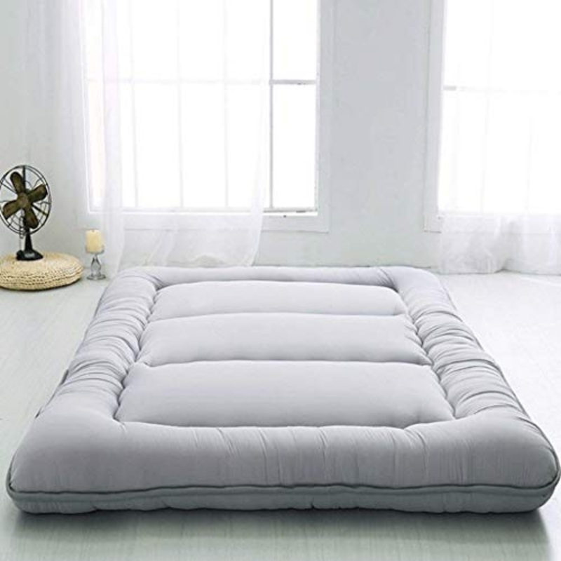 Huan Giapponese Piano Materasso futon, Pieghevole Mat Addensare Matt, Soft Camera Studente Copertura Materasso di Sonno shikibuton-Pieno Grigio (Size : 150200cm)
