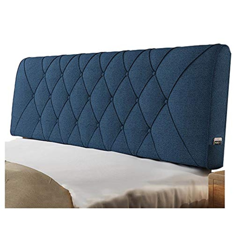 KKCF-Cuscini Testiera Letto Pad Resistente all’Usura Custodia Morbida Schienale Lavabile Hotel Cotone E Lino,5 Colori 5 Dimensioni (Colore : Blu, Dimensioni : Length 120cm)