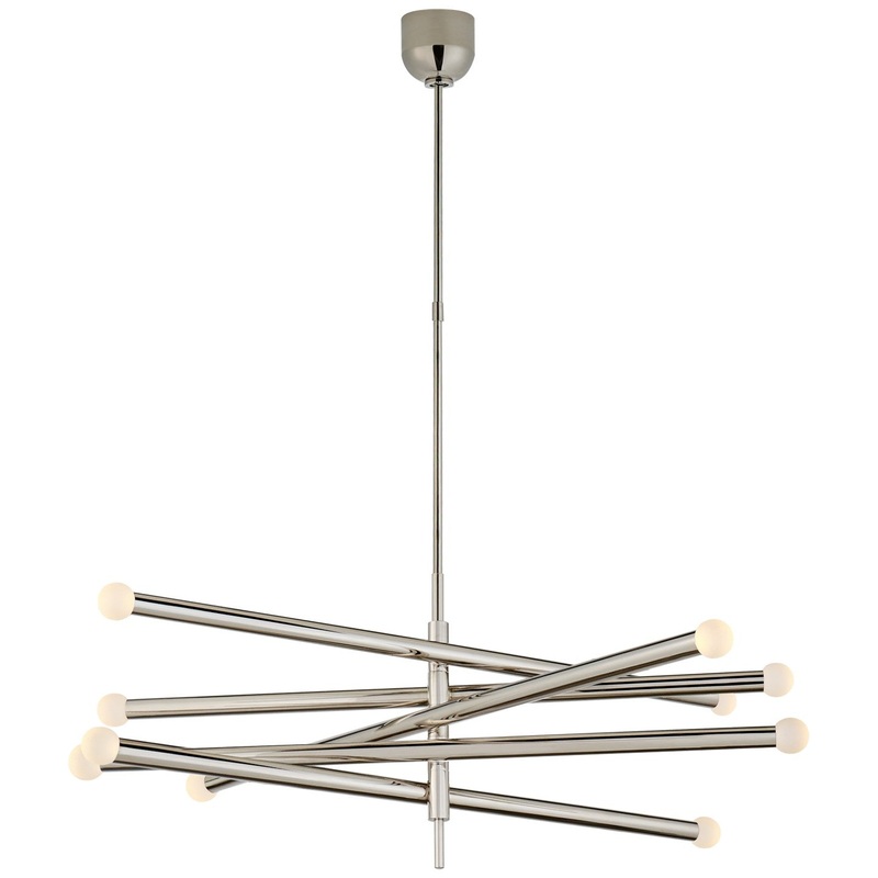 LED Chandelier from the Rousseau Collection in Polished Nickel Finish by Visual Comfort Signature