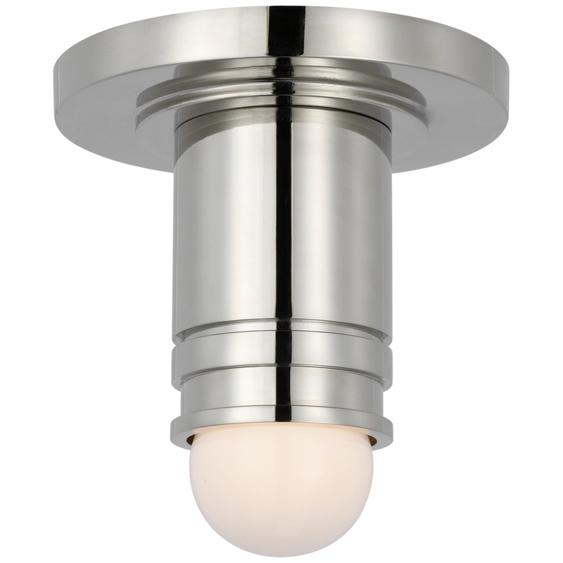 LED Flush Mount from the Top Hat Collection in Polished Nickel Finish by Visual Comfort Signature