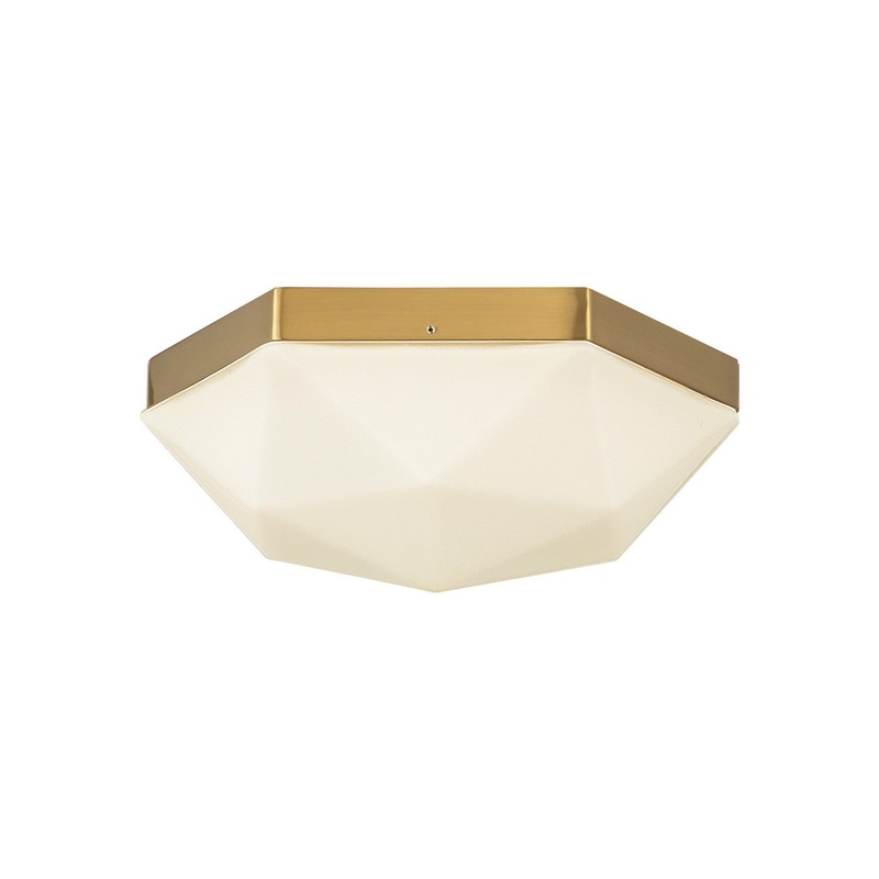 Two Light Flush Mount from the Krysta Collection in Brushed Gold/Opal Glass Finish by Alora