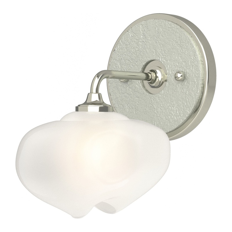 Ume 1-Light Curved Arm Bath Sconce Sterling Vintage Platinum