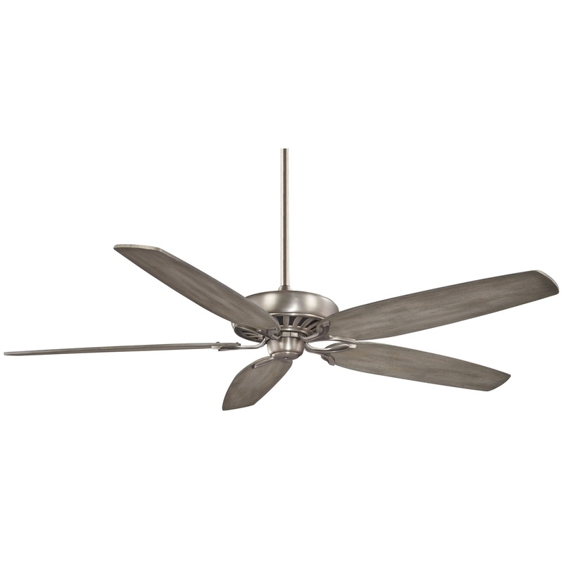 72″ 5-blade Great Room Traditional 72″ Ceiling Fan by Minka Aire (Dry Rated) Brushed Nickel/Seashore Grey