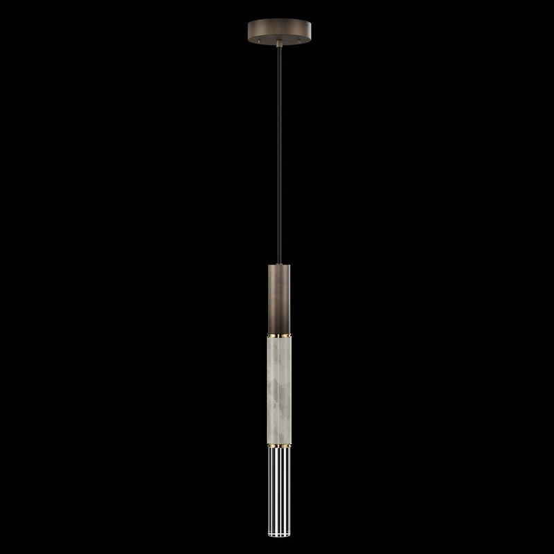 Antonia 6.5″W Round Pendant Bronze/Brass/Smoke