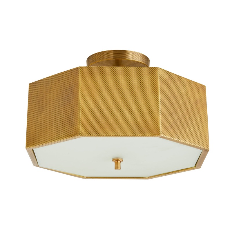 Arteriors 44763 Grespan Two Light Semi-Flush Mount Antique Brass
