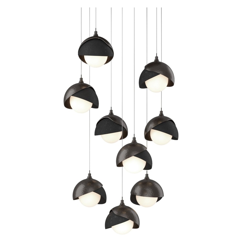 Brooklyn 9-Light Double Shade Pendant Oil Rubbed Bronze Black