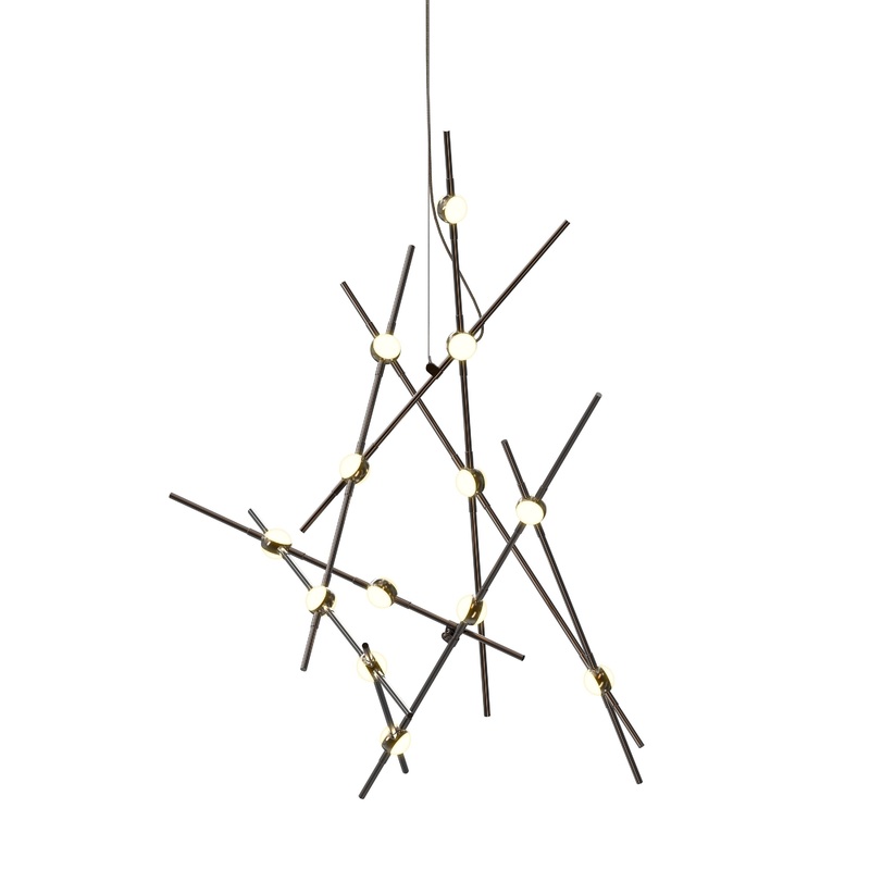 Constellation Aquila Minor Espresso Black with White Optical Acrylic 2700K 10′ Adjustable Cord/Cable