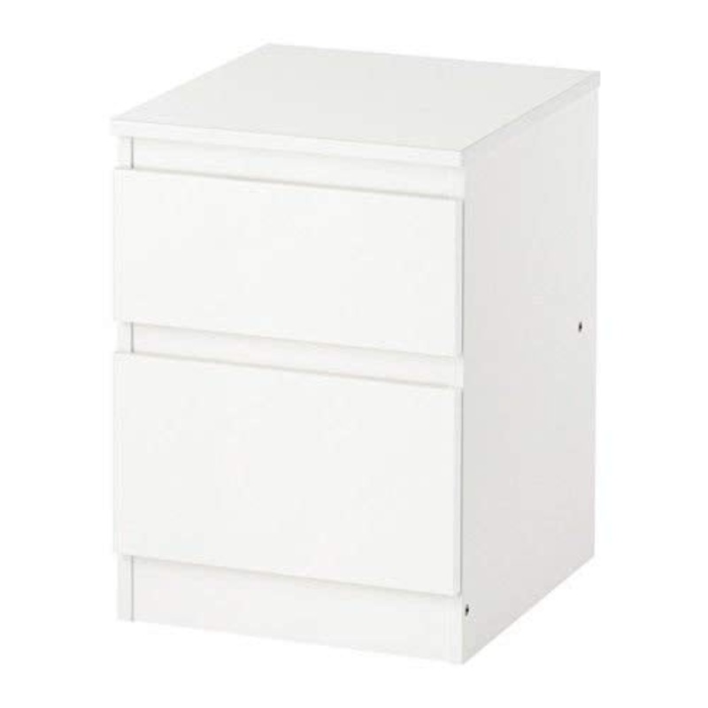 Ikea Kullen – Cassettiera con 2 cassetti, per camera da letto, colore: bianco