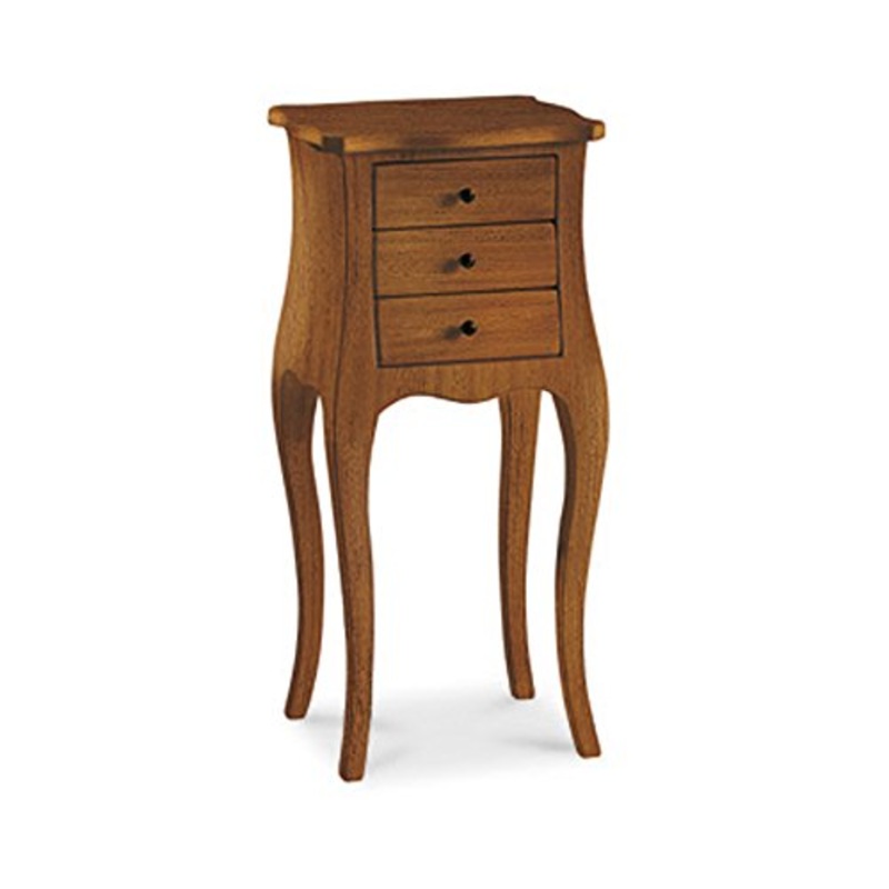 InHouse srls Comodino Multiuso, Arte povera, in Legno massello e MDF con rifinitura in Noce Lucido – Mis. 34 x 41 x 72