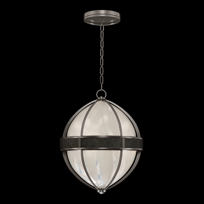 Mirage 18.75″W Round Pendant Midnight Steel/Nickel/Black Knight