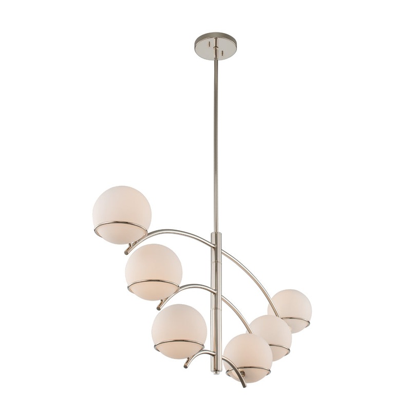 Six Light Island Pendant from the Everett Collection in Polished Nickel Finish by Kalco