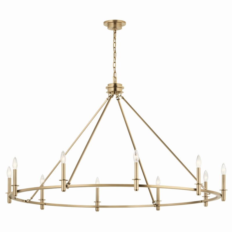 Ten Light Chandelier from the Carrick Collection in Champagne Bronze Finish by Kichler