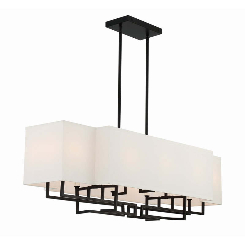 Ten Light Island Pendant from the Upham Estates Collection in Coal W/Polished Nickel Highlig Finish by Minka-Lavery