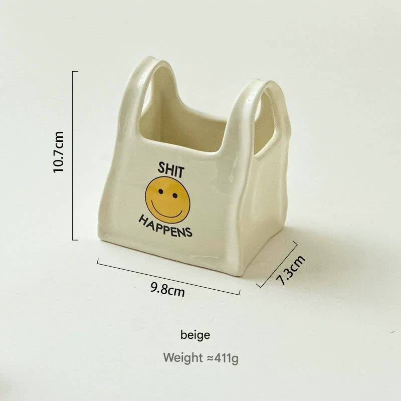 White Ceramic Desktop Organizer – Cute Hand Shaped Pencil Holder and Makeup Brush Storage for Home and Office