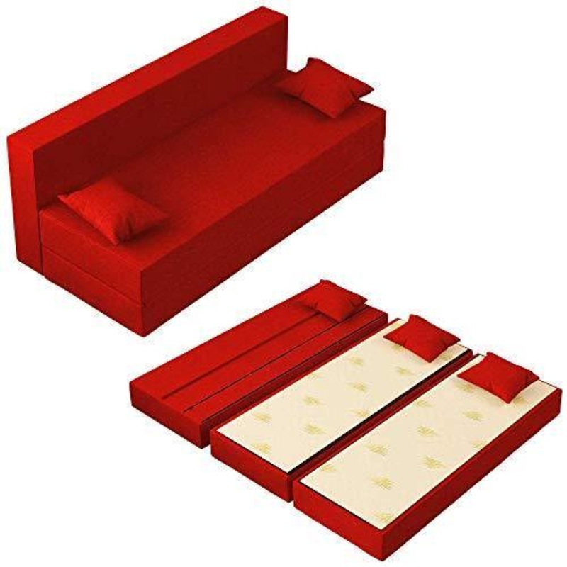 Baldiflex Divano Letto 3 Posti Modello TreTris Rivestimento Sfoderabile e Lavabile, Colore Rosso Cardinale