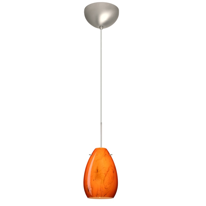Besa 1XC-1713HB-LED-SN Pera One Light Pendant Satin Nickel