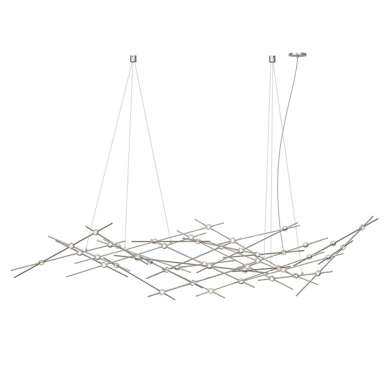 Constellation Ursa Major Satin Nickel with Clear Faceted Acrylic 2700K 10′ Adjustable Cord/Cable