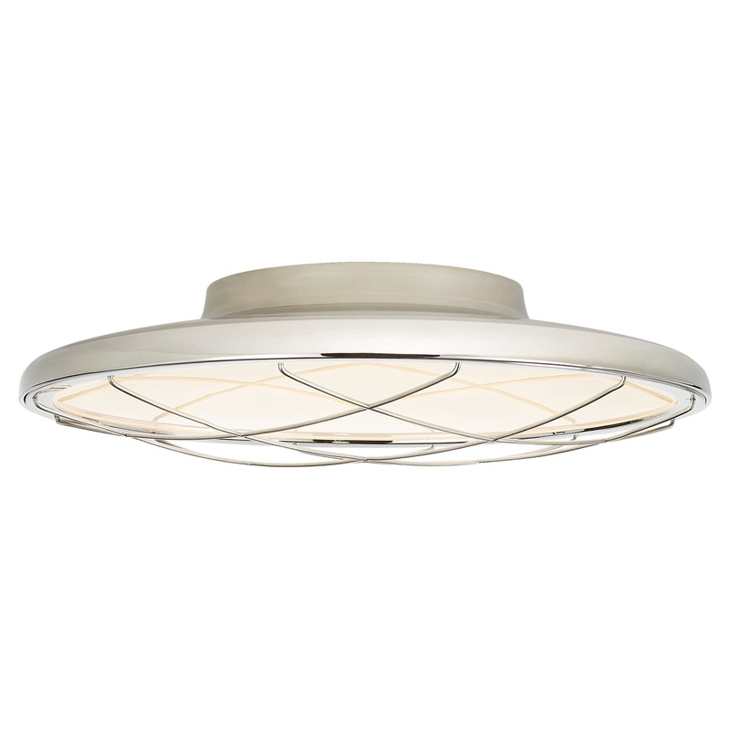 LED Flush Mount from the Dot Collection in Polished Nickel Finish by Visual Comfort Signature