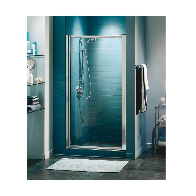 MAAX 136625-900-084-000 Pivolok 23-24  x 64  in. Pivot Shower Door for Alcove Installation with Clear glass in Chrome