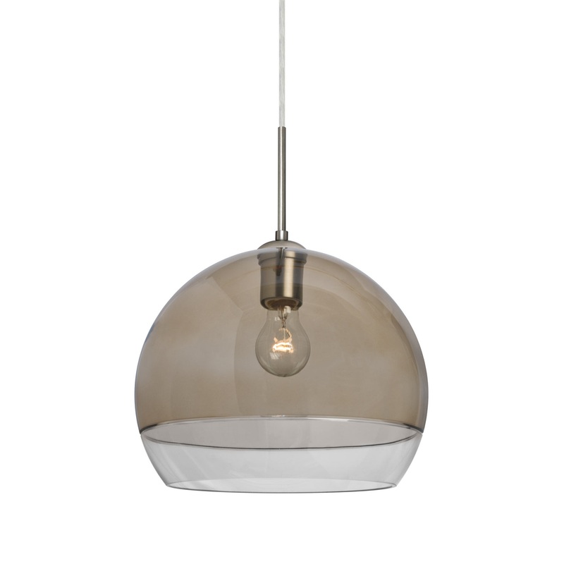 One Light Pendant from the Ally Collection in Satin Nickel Finish by Besa