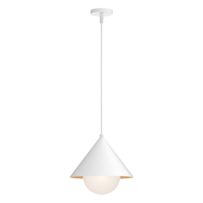 One Light Pendant from the Remy Collection in Brushed Gold/Opal Glass|Matte Black/Opal Glass|White/Opal Glass Finish by Alora