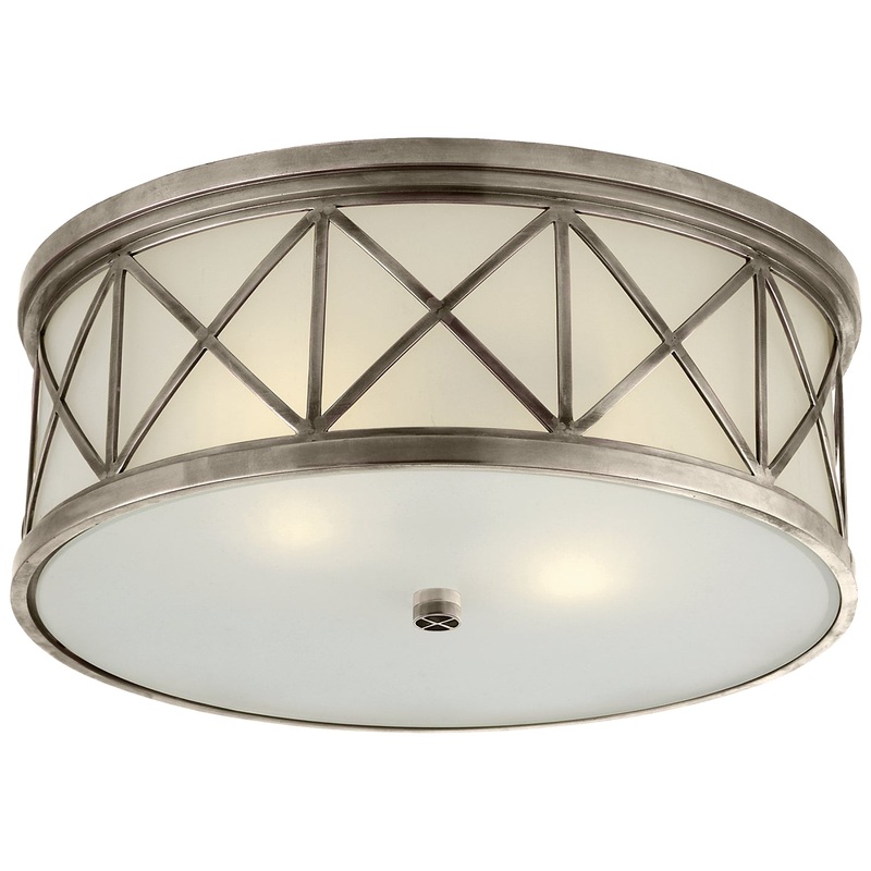 Three Light Flush Mount from the Montpelier Collection in Antique Nickel Finish by Visual Comfort Signature